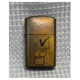 Arrow Brass Zippo Lighter w/ Gold Check Value design