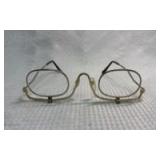Oval Wire Frame Spectacles w/ Flip-Down Lens Mechanisms