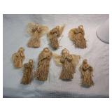 Lot of 8 straw Christmas ornaments  - Retail: $24
