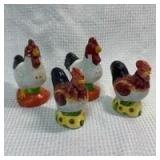 Ceramic Rooster Salt and Pepper Shakers (2 Sets) - Retail: $12