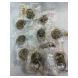 Lot of 12 Brass Lion Head Drawer Pulls - Retail: $45