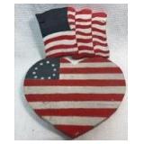 2-Piece American Flag & Heart Wall Art - Retail: $35