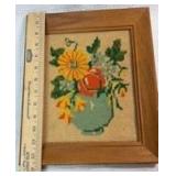 Floral Needlepoint Wall Art Set of 2