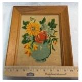 Floral Needlepoint Wall Art Set of 2