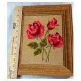 Floral Needlepoint Wall Art Set of 2