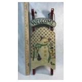 Winter Snowman Welcome Sled Decoration