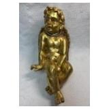 Gold Resin Cherub Figurine with Crystal Necklace