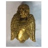 Gold Resin Cherub Figurine with Crystal Necklace