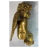 Gold Resin Cherub Figurine with Crystal Necklace