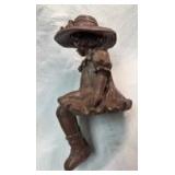 Decorative Bronze Resin Garden Shelf Sitter Figure