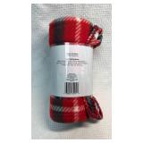 Comfort Bay Red Plaid Fleece Throw Blanket