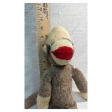 Handmade 18â Sock Monkey with Red Lips