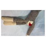 Handmade 18â Sock Monkey with Red Lips