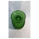 Vintage Green Crinkle Glass Pedestal Vase/ Candy Dish, A102,Â  E.O. Brody Co.