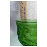 Vintage Green Crinkle Glass Pedestal Vase/ Candy Dish, A102,Â  E.O. Brody Co.