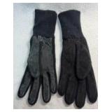 Suede and Knit Winter Gloves