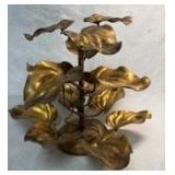 Mid-Century Brass Leaf Tabletop Centerpiece Sculpture