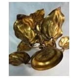 Mid-Century Brass Leaf Tabletop Centerpiece Sculpture