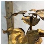 Mid-Century Brass Leaf Tabletop Centerpiece Sculpture