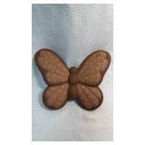 2-Piece Brown Ceramic Butterfly Wall Art