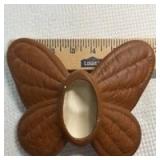 2-Piece Brown Ceramic Butterfly Wall Art