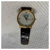 Triton Logo Analog Watch by Image Watches, Inc. with Black Leather Band