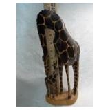 Hand-Carved Wooden Giraffe Figurine