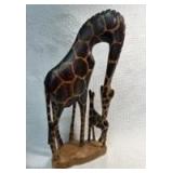 Hand-Carved Wooden Giraffe Figurine