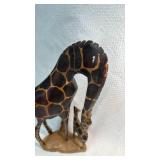 Hand-Carved Wooden Giraffe Figurine