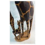 Hand-Carved Wooden Giraffe Figurine