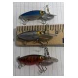 Three Small Metal Fishing Lures with Spinners