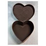 Decorative Heart-Shaped Metal Trinket Box
