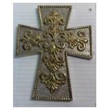 Decorative Gold and Silver Cross Wall Decor