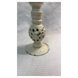 White Metal Candle Holder