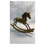 Brass Rocking Horse Figurine