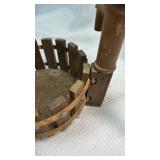 Wooden Folk Art Well Basket