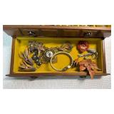 Wooden Two-Drawer Jewelry Box with Compartments