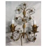 Imitation Crystal Flower Wall Sconce w/ Electric Lighting