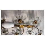 Imitation Crystal Flower Wall Sconce w/ Electric Lighting