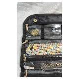 Floral Jewelry Travel Organizer with Pastel Bead Collection