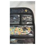 Floral Jewelry Travel Organizer with Pastel Bead Collection