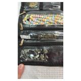 Floral Jewelry Travel Organizer with Pastel Bead Collection