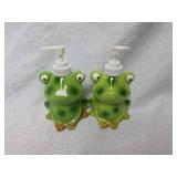 Ceramic Frog Soap Dispenser Set