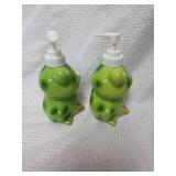 Ceramic Frog Soap Dispenser Set
