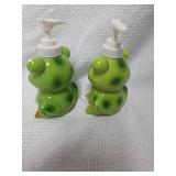 Ceramic Frog Soap Dispenser Set