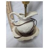 White Ceramic Pitcher Table Lamp