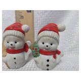 Ceramic Snowman Salt and Pepper Shakers