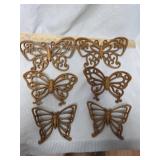 Decorative Plastic Butterfly Wall Hangings Set of 6