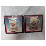 Rose Flowers Mug and Warmer Set, lot of 2