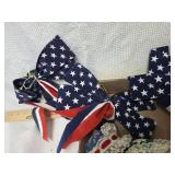 Christmas Ornament Collection with American Flag Ribbon